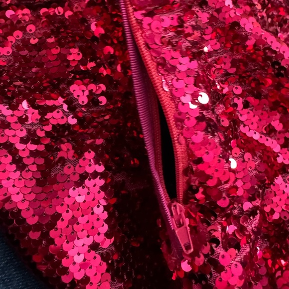 Zara Limited Edition Pink Sequined Trousers Small NWT Blogger Fav Holiday Party - Picture 9 of 13